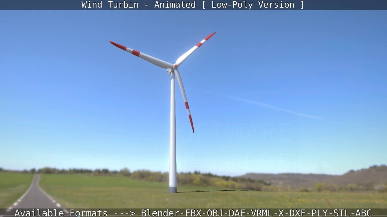 Wind Turbin - Animated and Low-Poly Low-poly 3D model_10