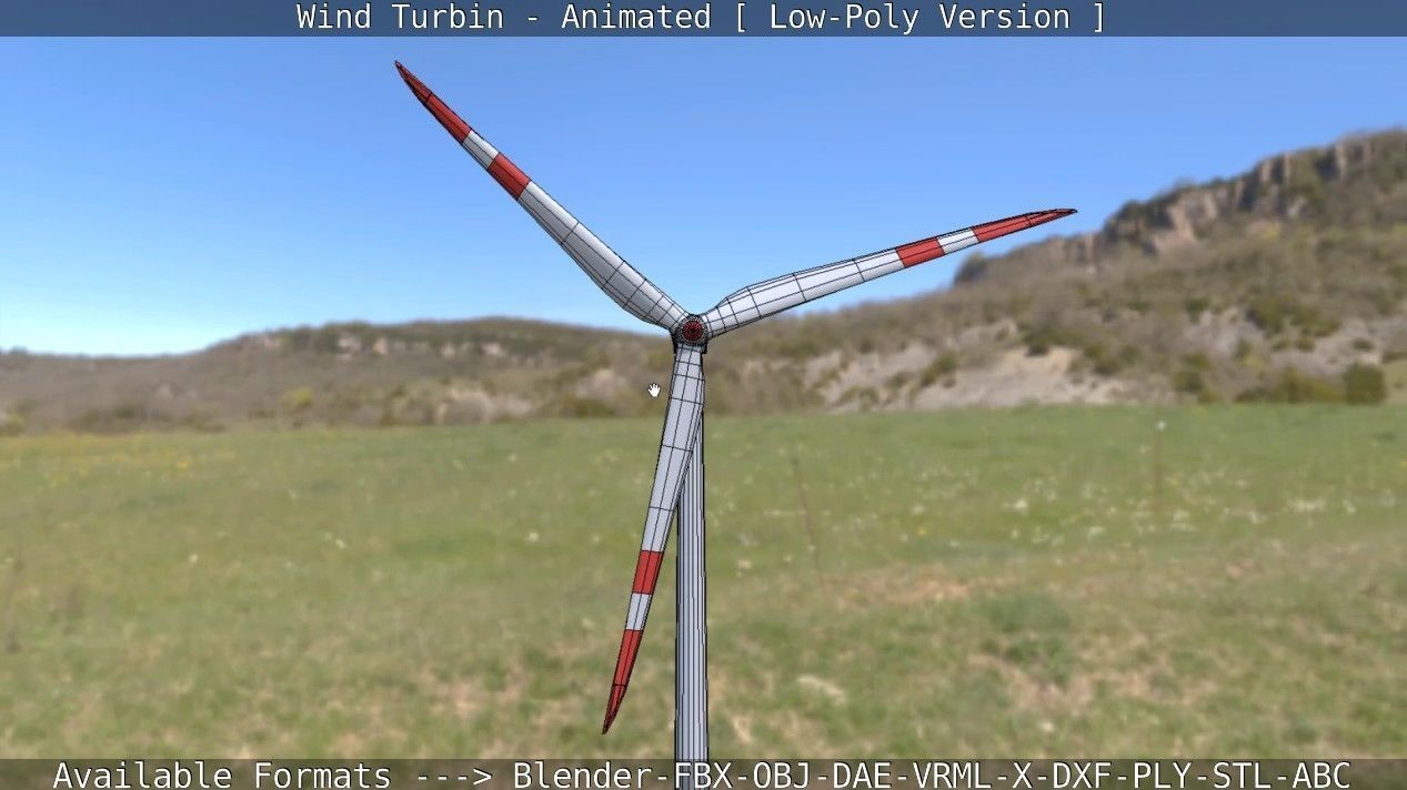 Wind Turbin - Animated and Low-Poly Low-poly 3D model_42