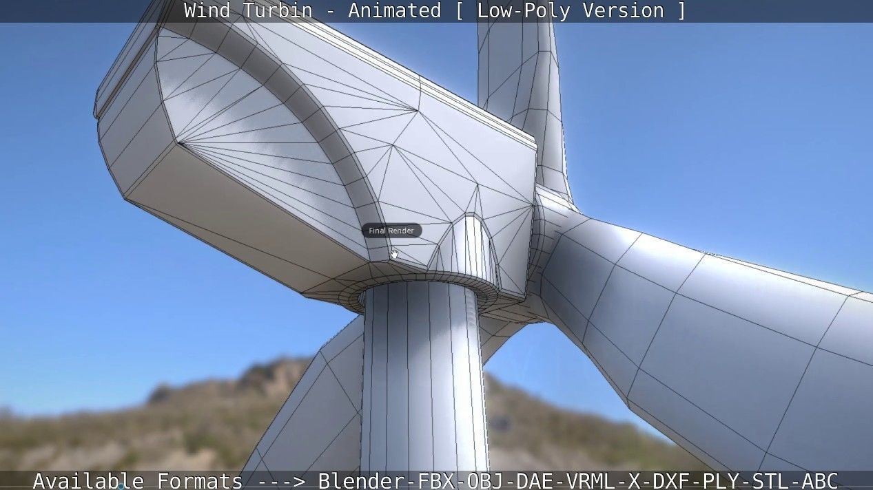 Wind Turbin - Animated and Low-Poly Low-poly 3D model_97