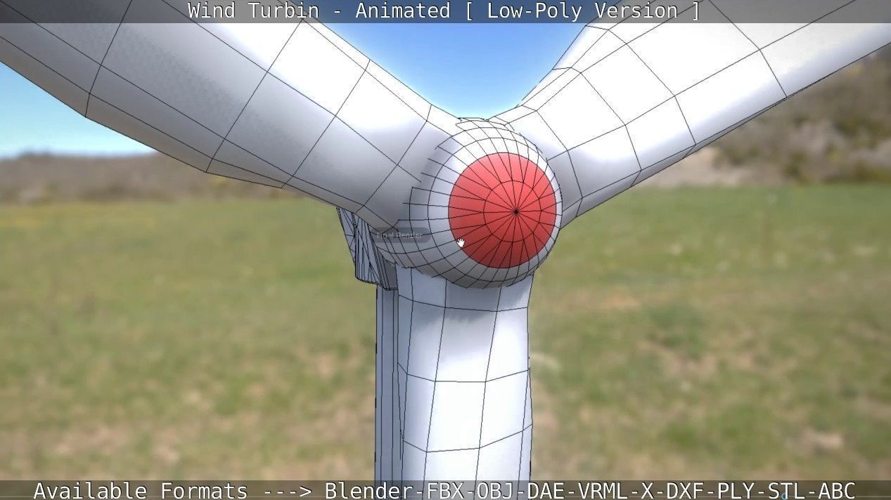 Wind Turbin - Animated and Low-Poly Low-poly 3D model_48