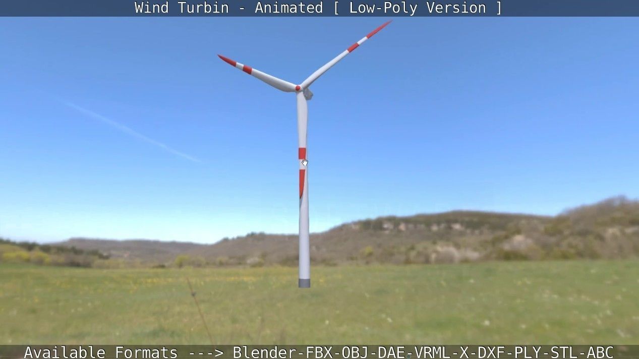 Wind Turbin - Animated and Low-Poly Low-poly 3D model_25
