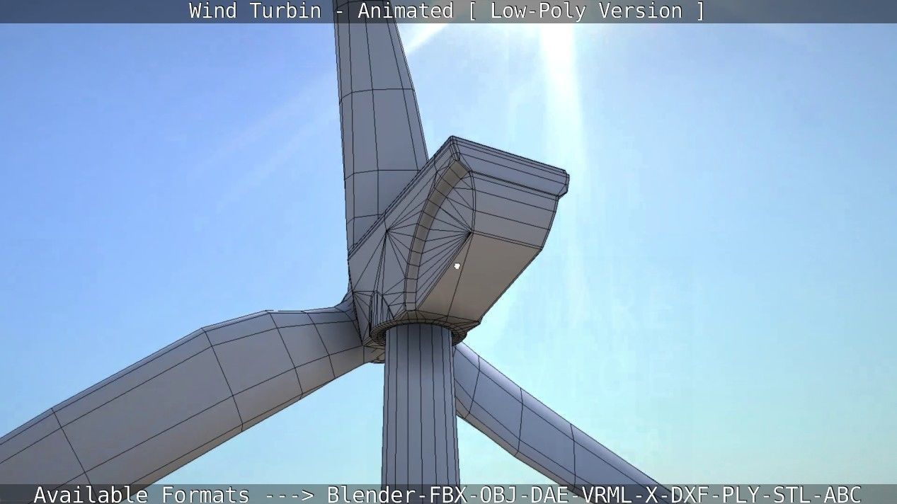 Wind Turbin - Animated and Low-Poly Low-poly 3D model_75
