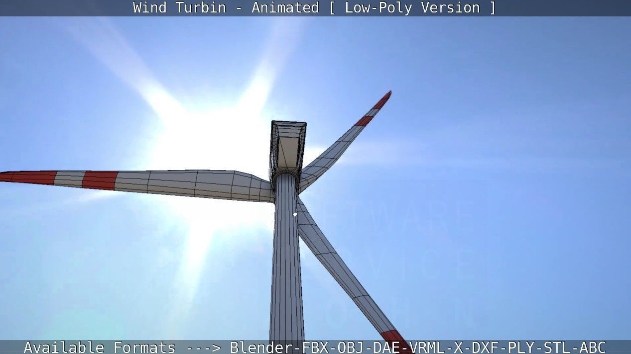 Wind Turbin - Animated and Low-Poly Low-poly 3D model_66