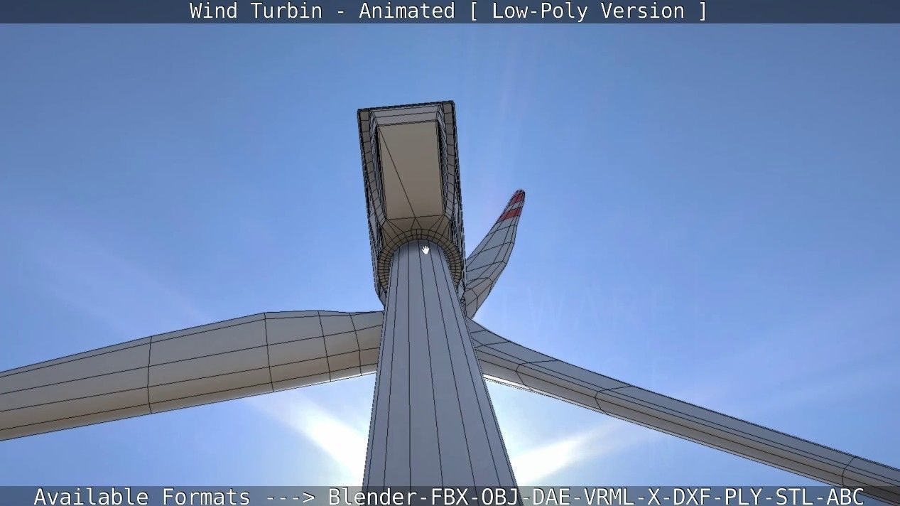 Wind Turbin - Animated and Low-Poly Low-poly 3D model_65