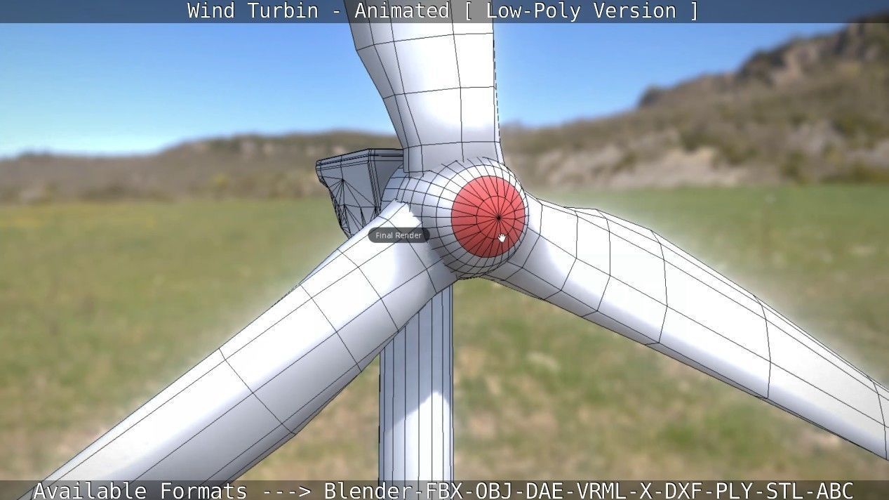 Wind Turbin - Animated and Low-Poly Low-poly 3D model_54