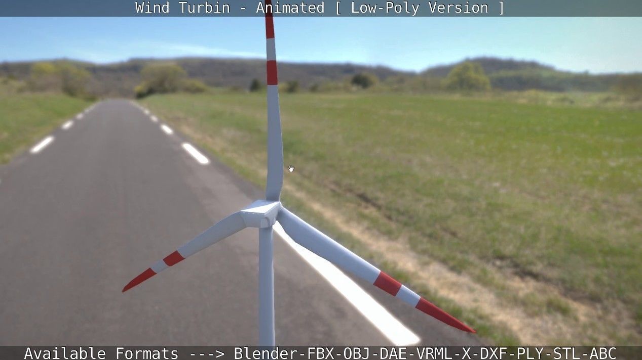 Wind Turbin - Animated and Low-Poly Low-poly 3D model_19