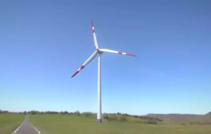 Wind Turbin - Animated and Low-Poly  Low-poly 3D model