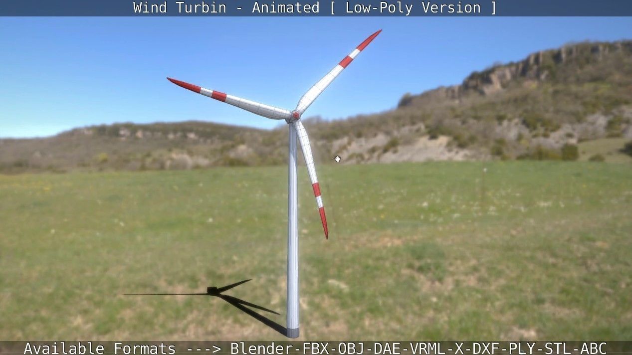 Wind Turbin - Animated and Low-Poly Low-poly 3D model_83
