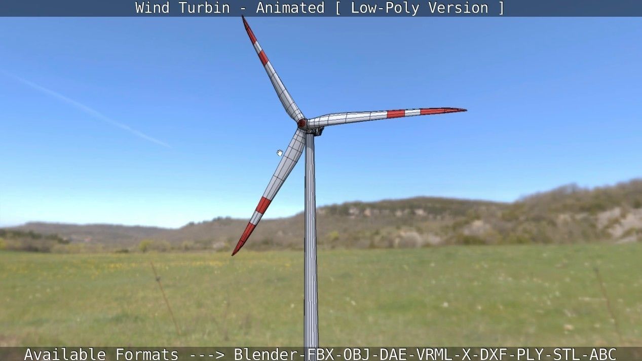 Wind Turbin - Animated and Low-Poly Low-poly 3D model_40