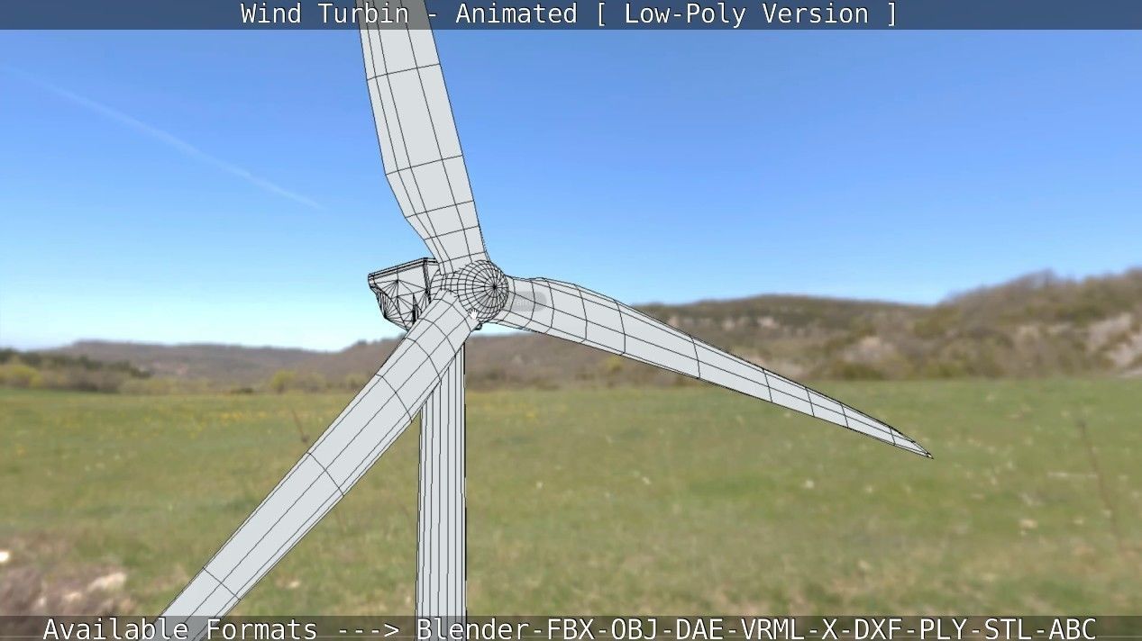 Wind Turbin - Animated and Low-Poly Low-poly 3D model_99