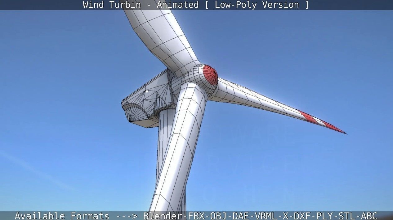 Wind Turbin - Animated and Low-Poly Low-poly 3D model_52