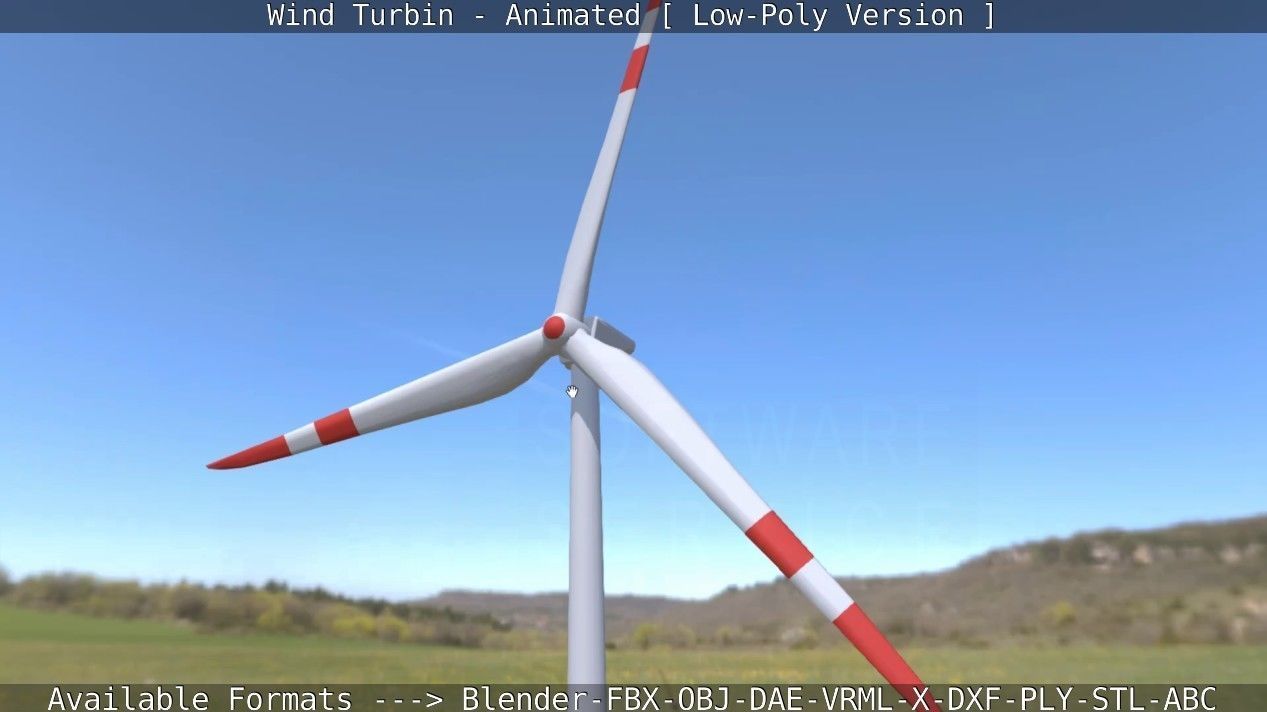 Wind Turbin - Animated and Low-Poly Low-poly 3D model_29