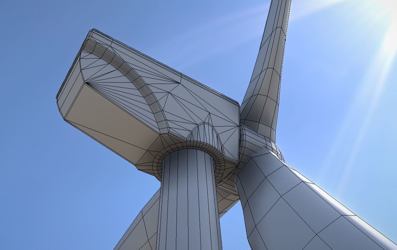 Wind Turbin - Animated and Low-Poly Low-poly 3D model_2