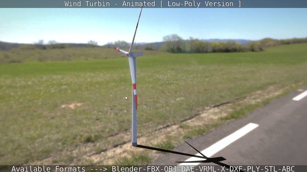 Wind Turbin - Animated and Low-Poly Low-poly 3D model_13