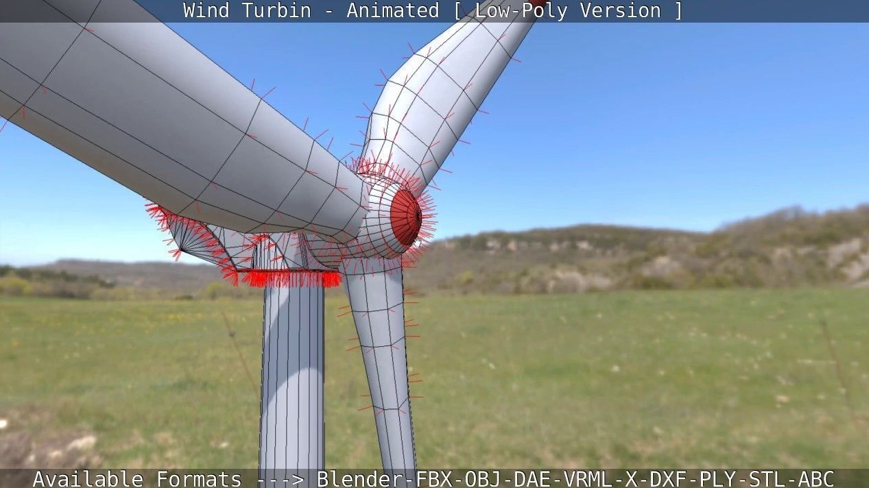 Wind Turbin - Animated and Low-Poly Low-poly 3D model_108