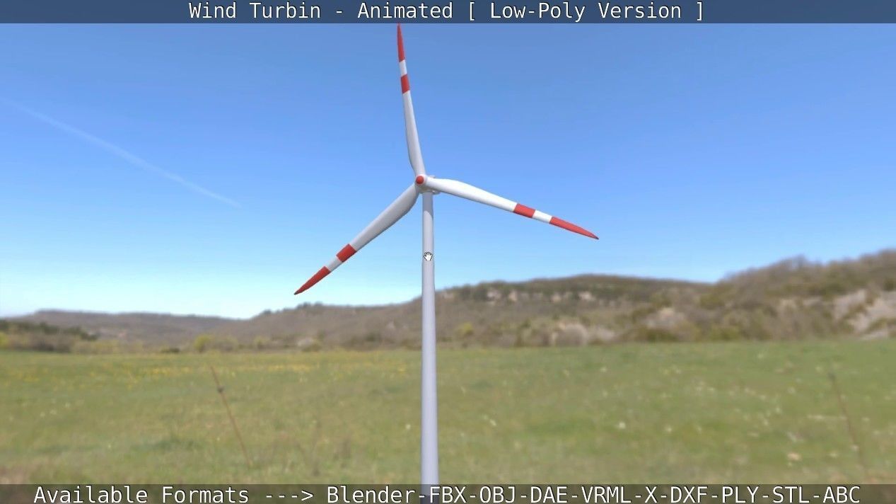 Wind Turbin - Animated and Low-Poly Low-poly 3D model_36