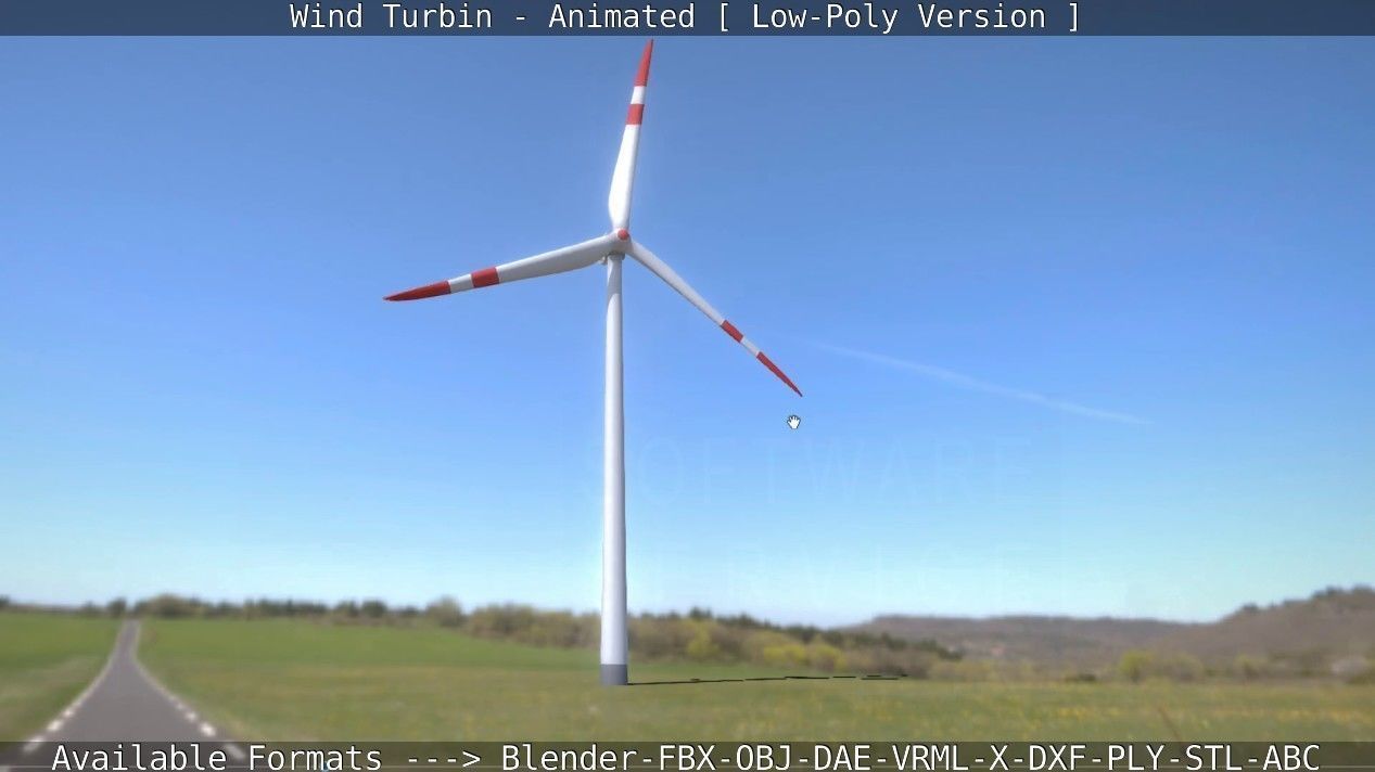 Wind Turbin - Animated and Low-Poly Low-poly 3D model_9