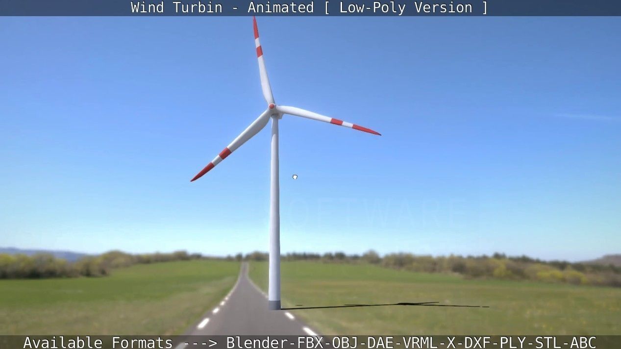 Wind Turbin - Animated and Low-Poly Low-poly 3D model_11