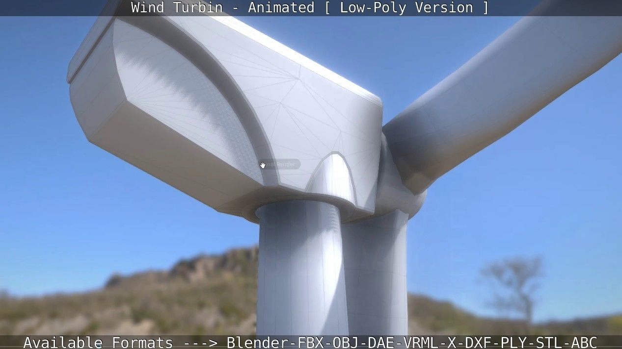 Wind Turbin - Animated and Low-Poly Low-poly 3D model_100