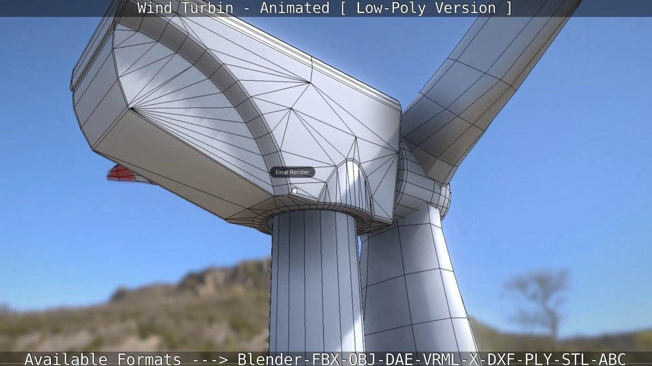 Wind Turbin - Animated and Low-Poly Low-poly 3D model_47