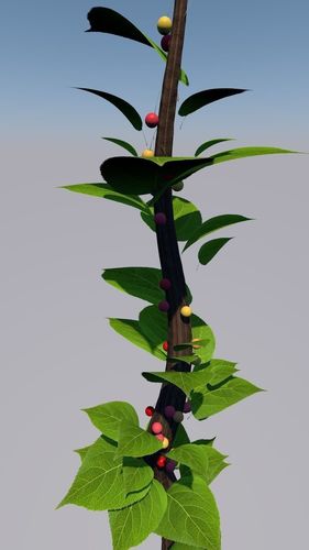 simple cherry wood branch 3D model