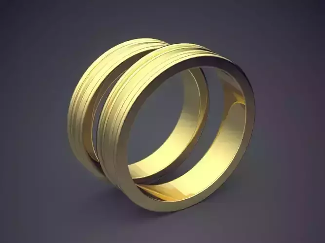 Classical Golden Wedding Rings