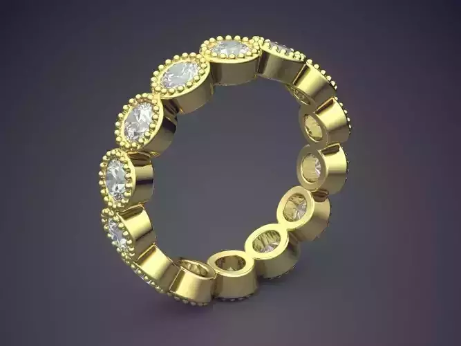 Unique Golden Diamond Engagement Ring