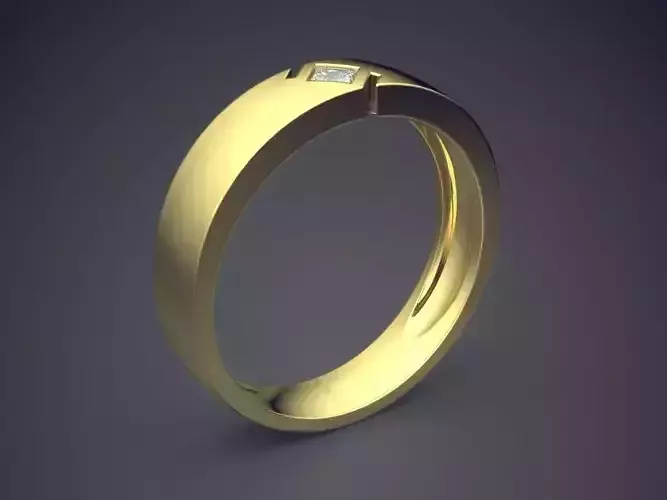 Classical Golden Ring With Cuts and Diamond Details