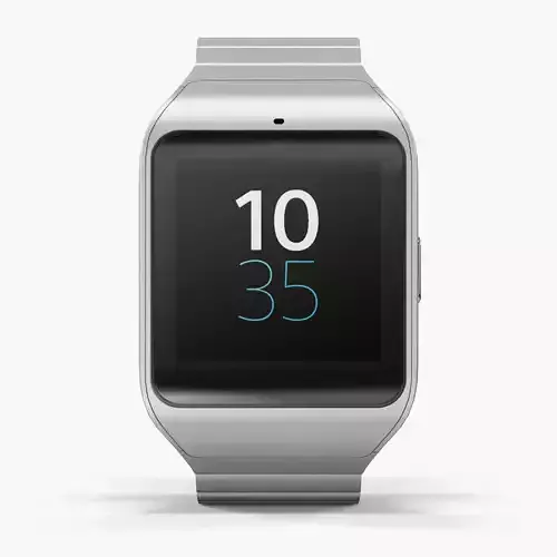 Sony SmartWatch 3 Silver Low-poly 3D model
