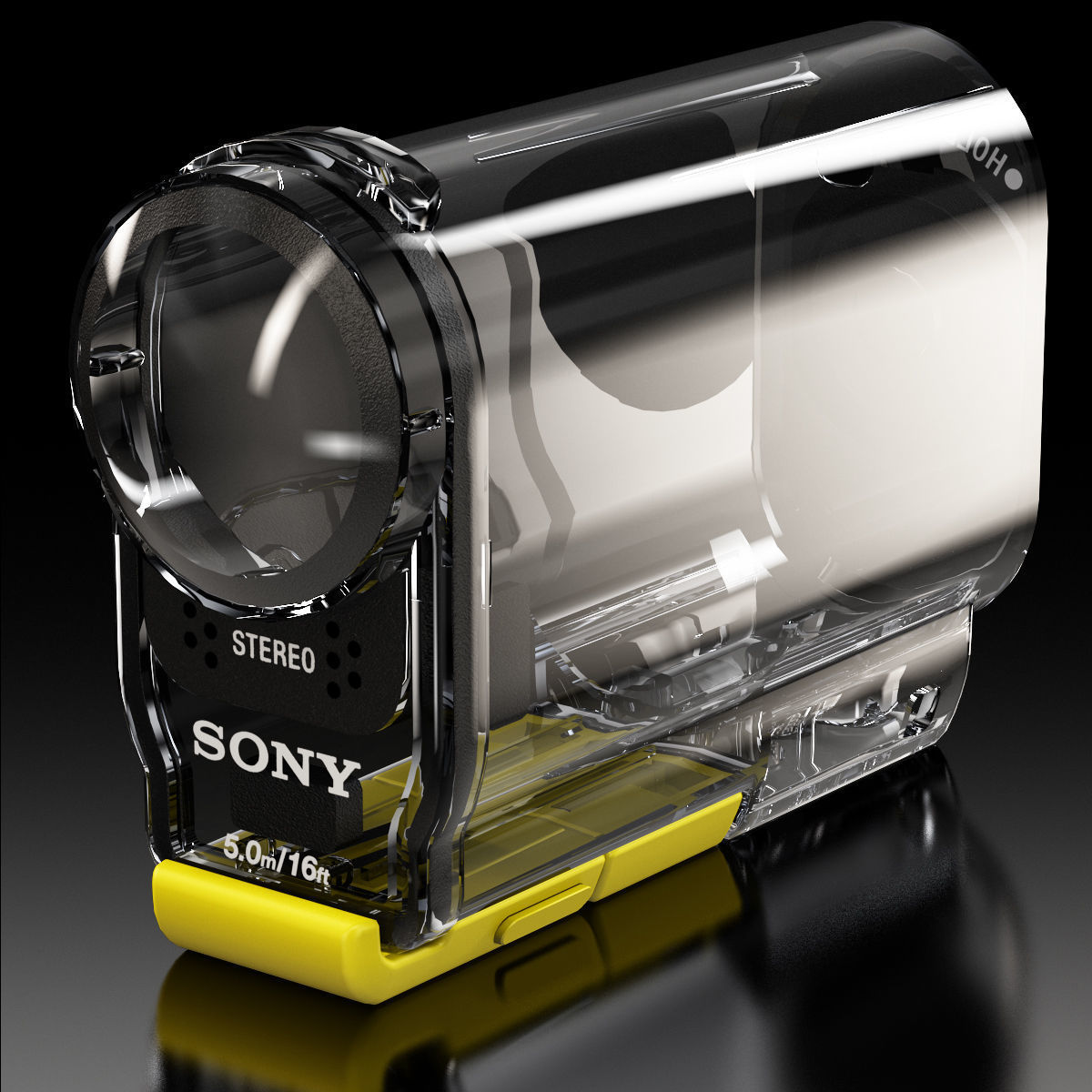 Sony SPK-AS2 Case for HDR-AS100V action camera Low-poly 3D model_2
