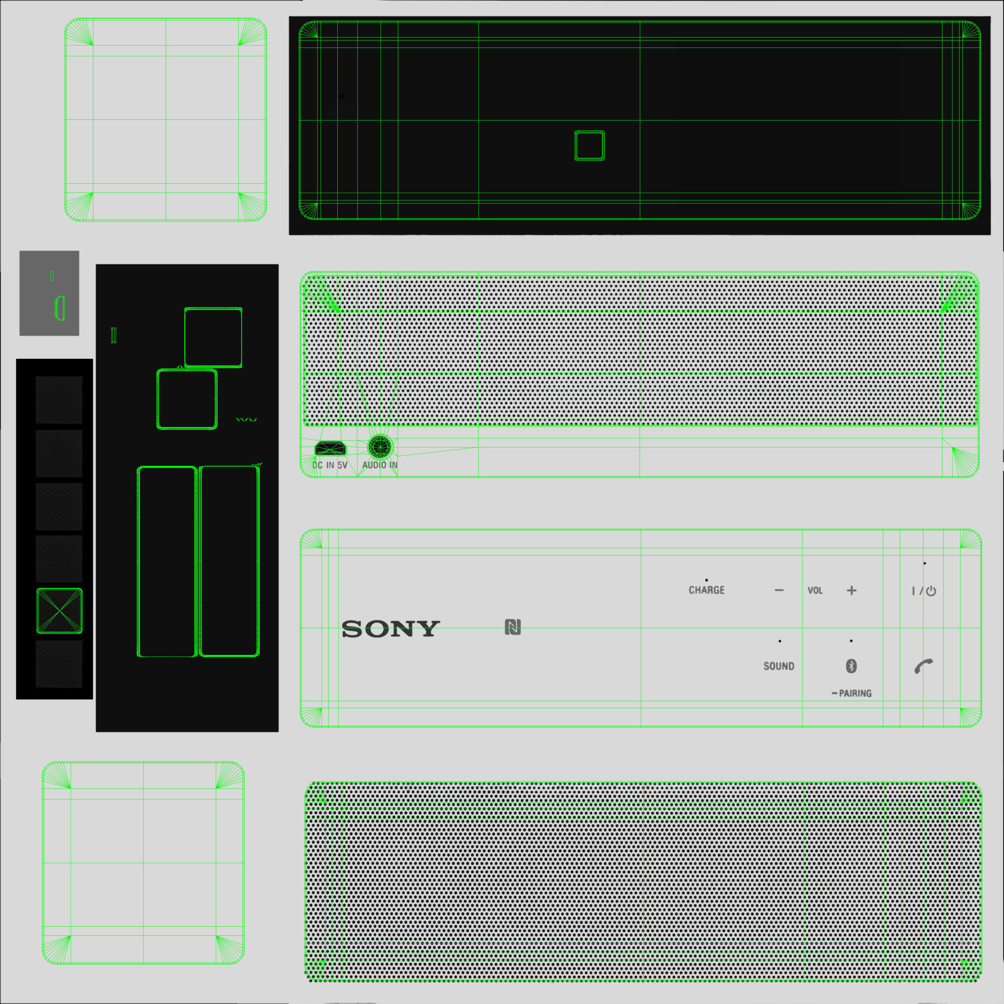 Sony SRS-X33 portable bluetooth speaker Low-poly 3D model_40