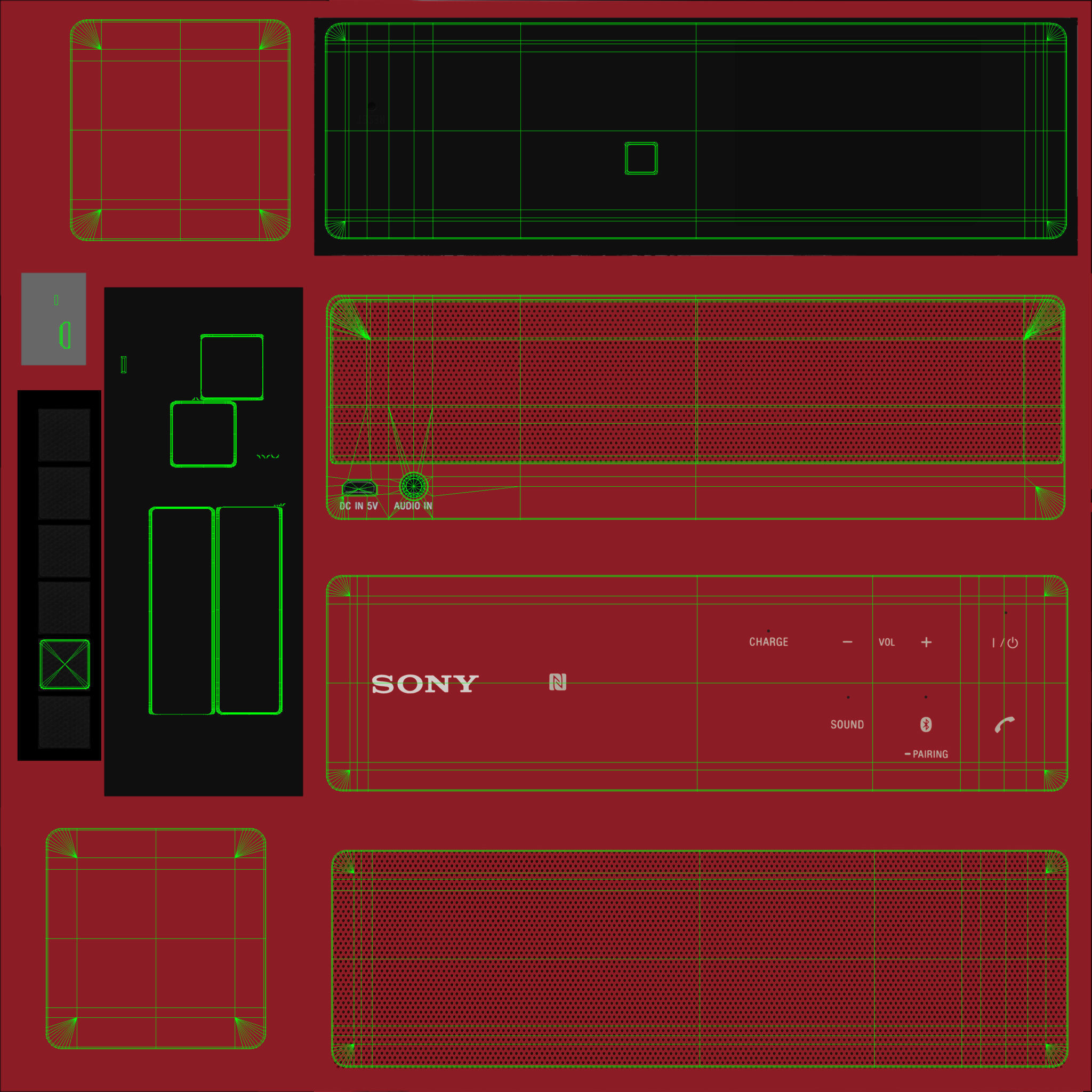 Sony SRS-X33 portable bluetooth speaker Low-poly 3D model_39