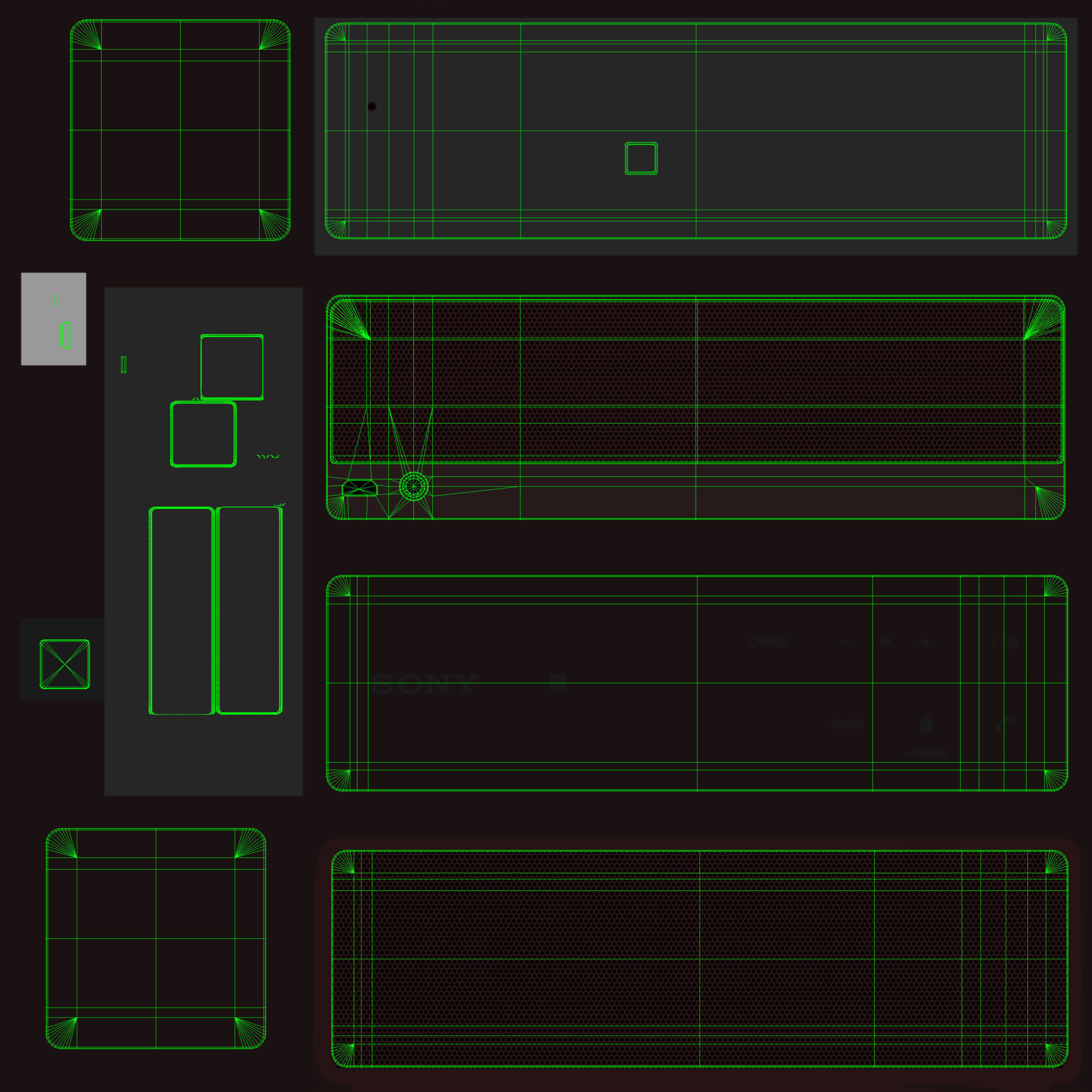 Sony SRS-X33 portable bluetooth speaker Low-poly 3D model_41