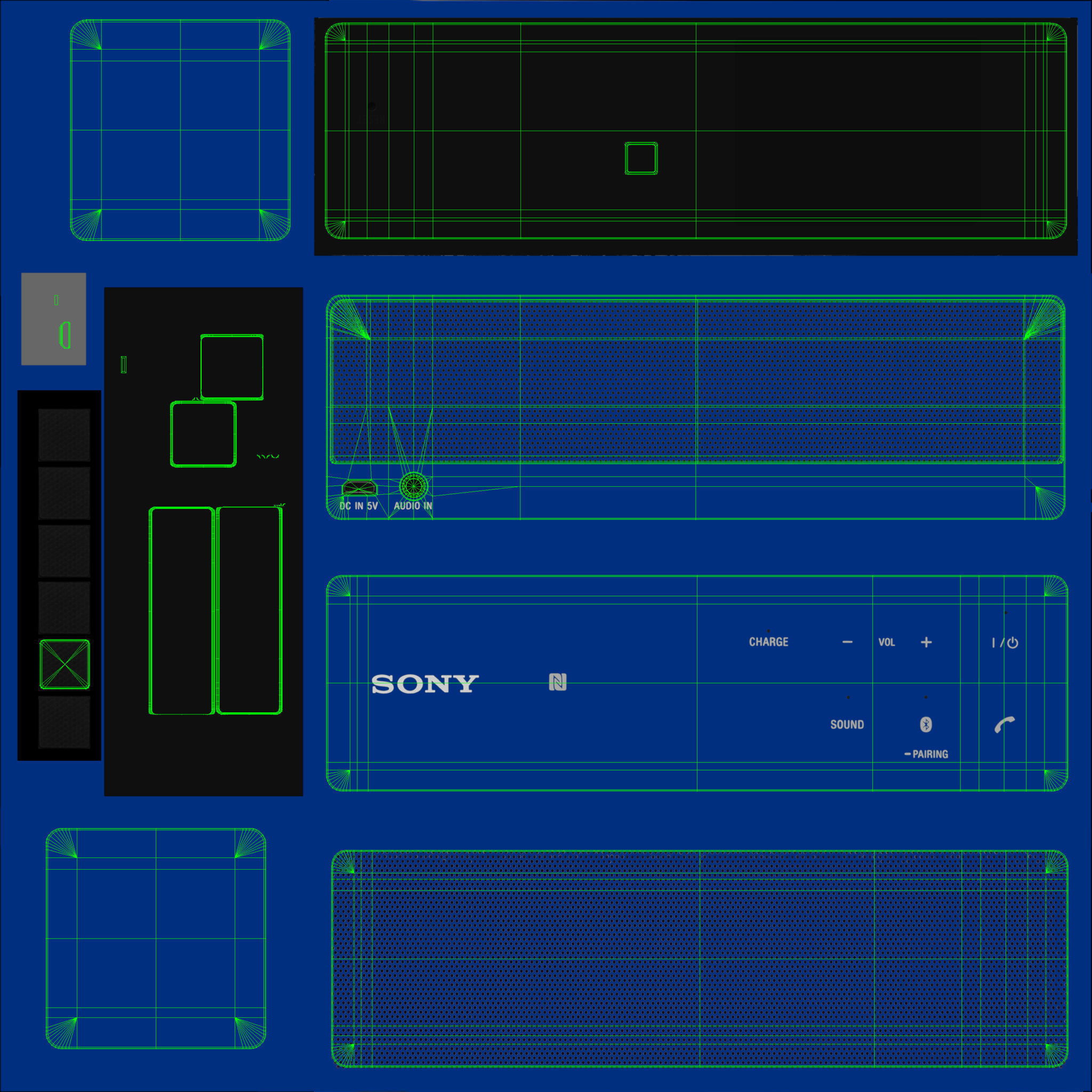 Sony SRS-X33 portable bluetooth speaker Low-poly 3D model_43