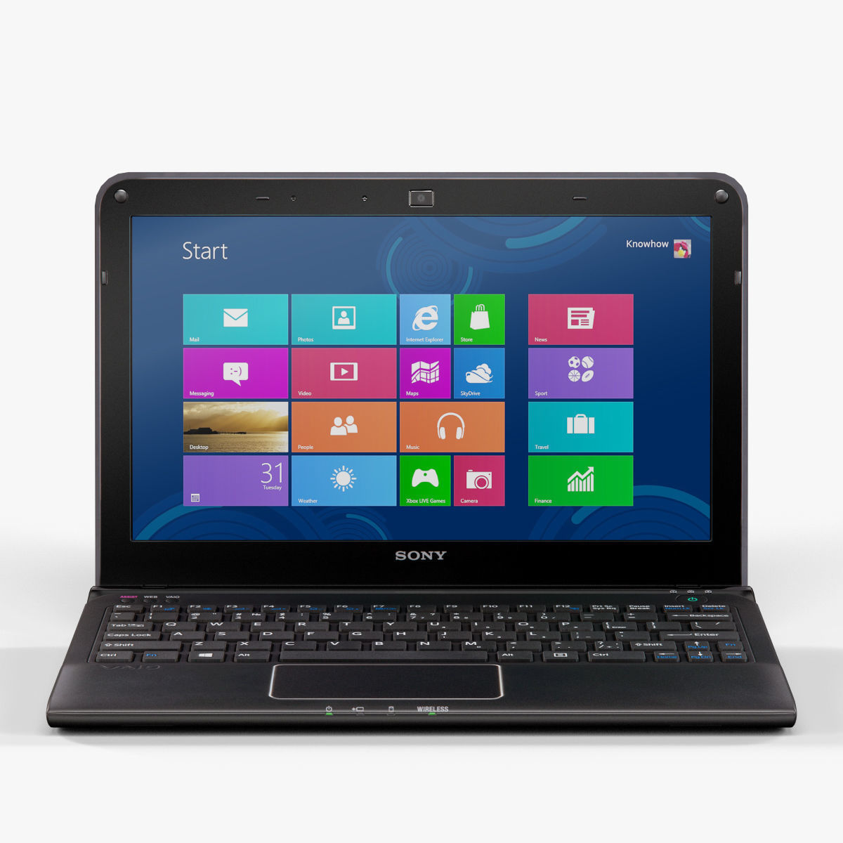 Sony VAIO SVE1112M1R-B laptop Low-poly 3D model_3