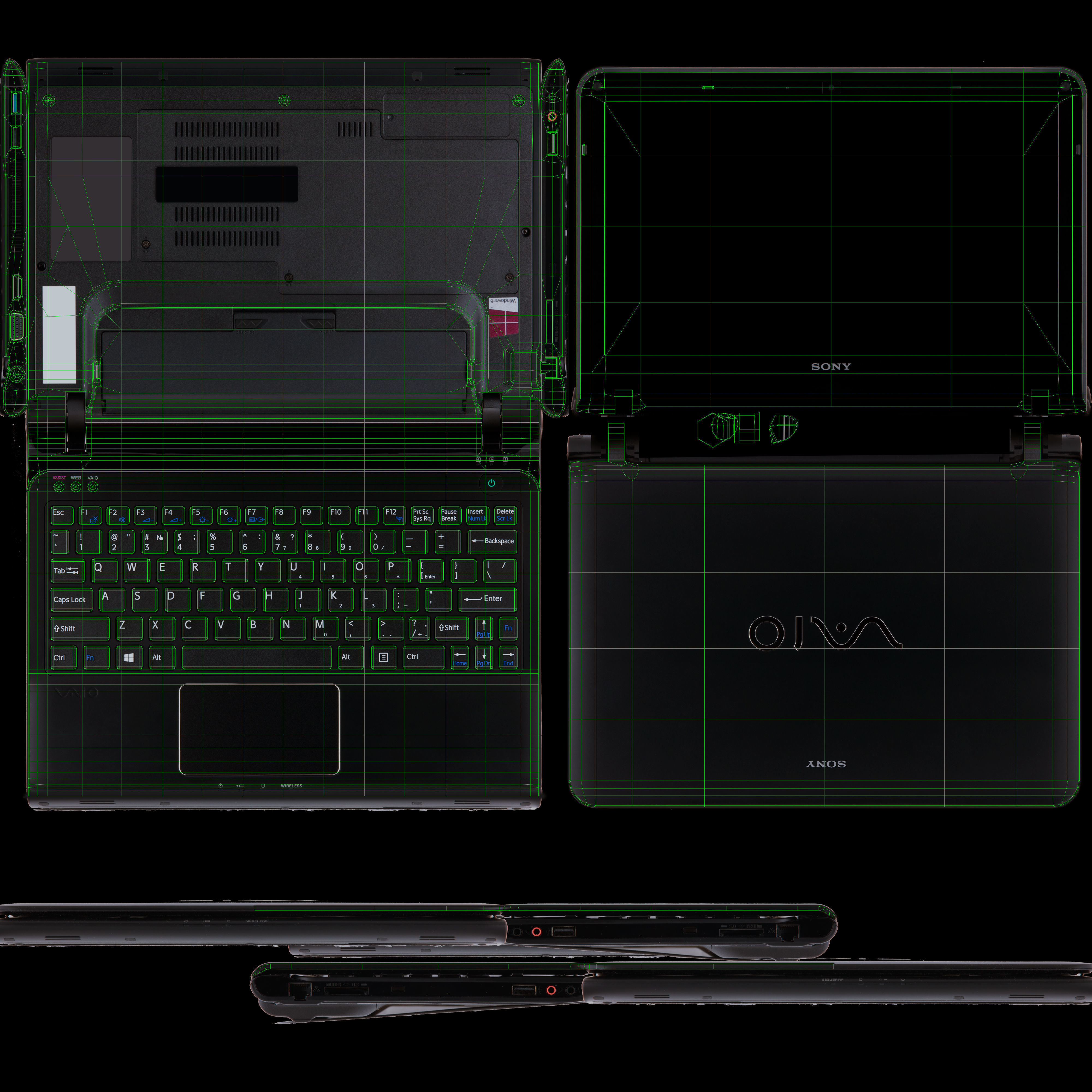 Sony VAIO SVE1112M1R-B laptop Low-poly 3D model_17