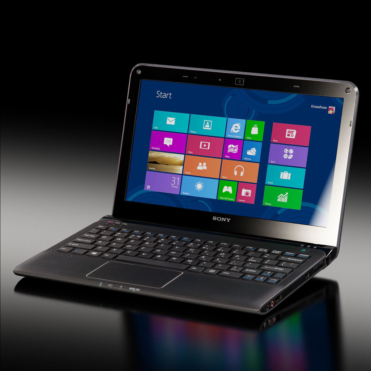 Sony VAIO SVE1112M1R-B laptop Low-poly 3D model_2