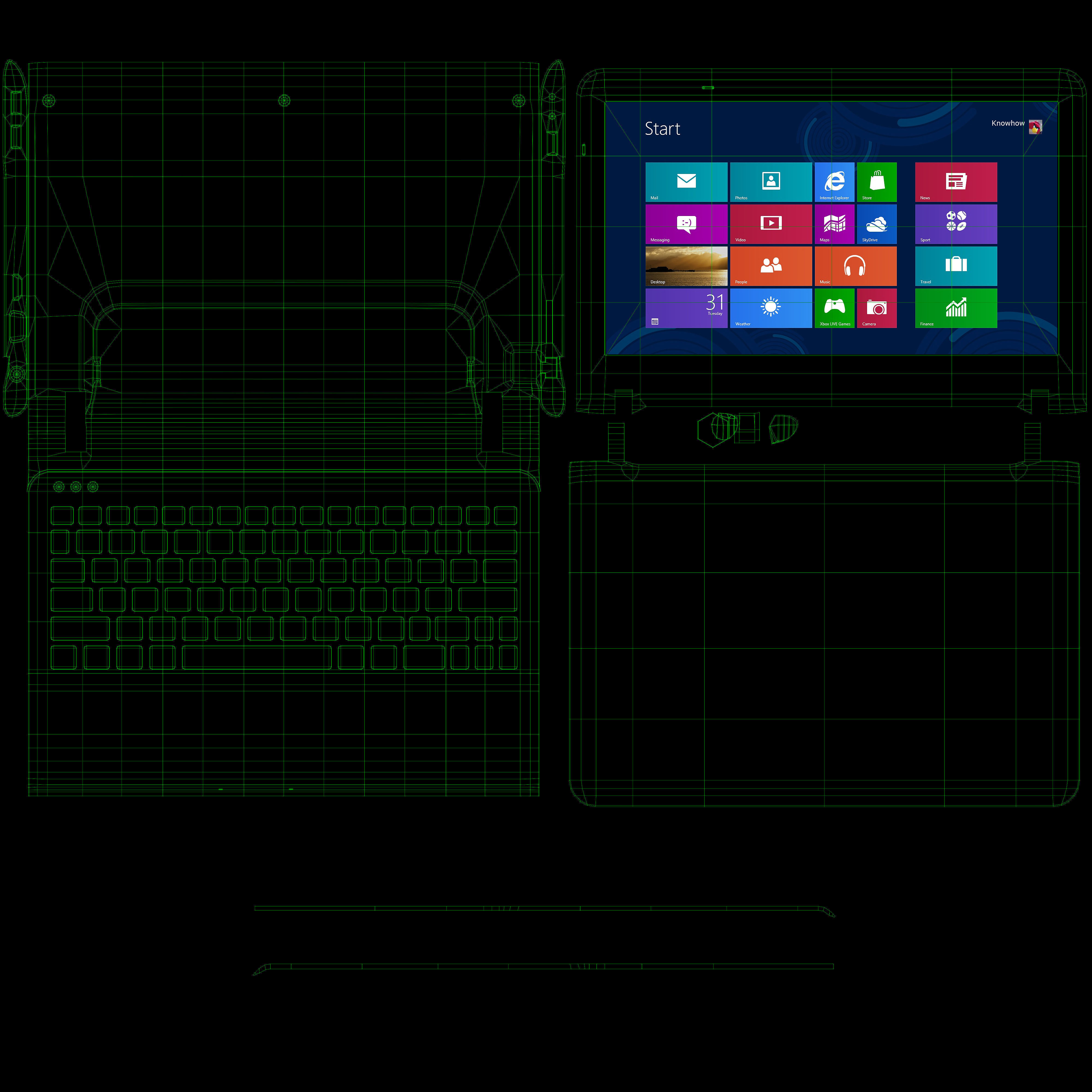 Sony VAIO SVE1112M1R-B laptop Low-poly 3D model_20