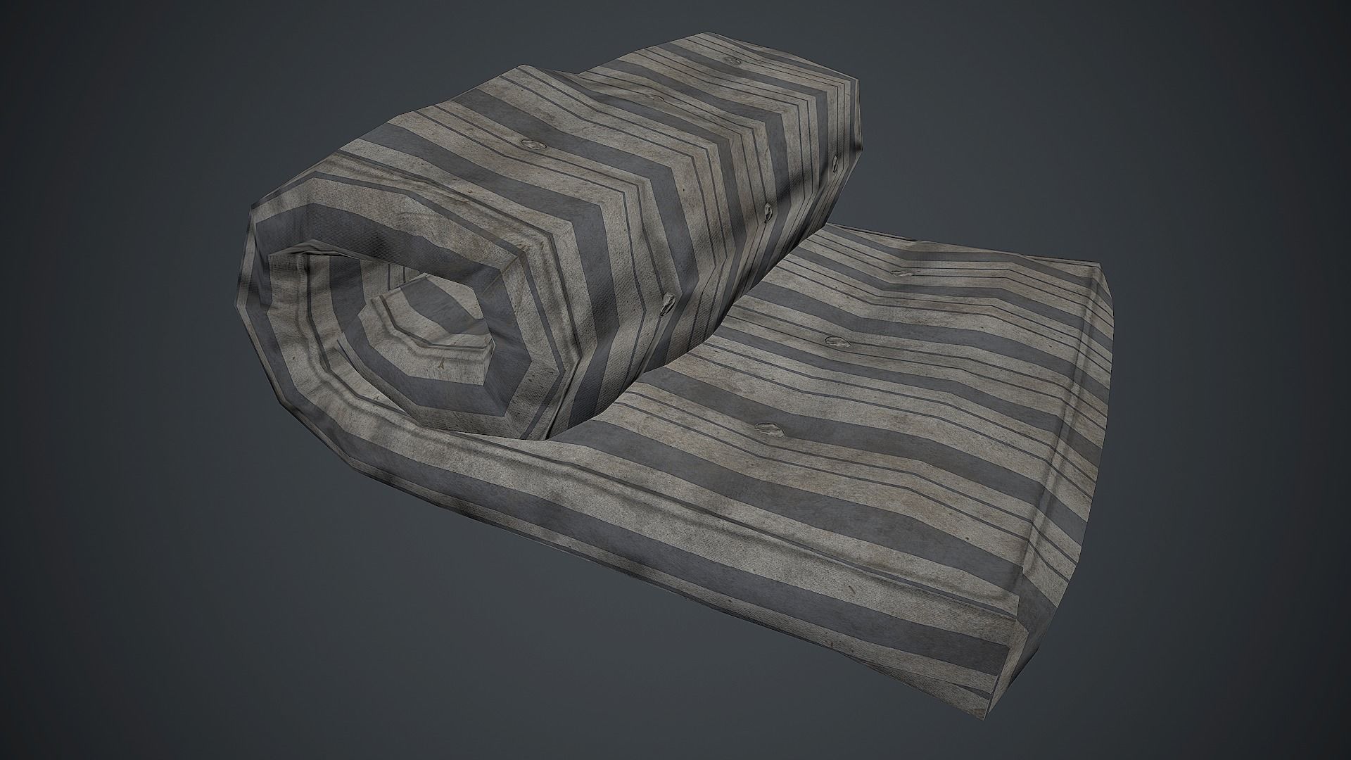 Old USSR Mattress PBR Game Ready Low-poly 3D model_13