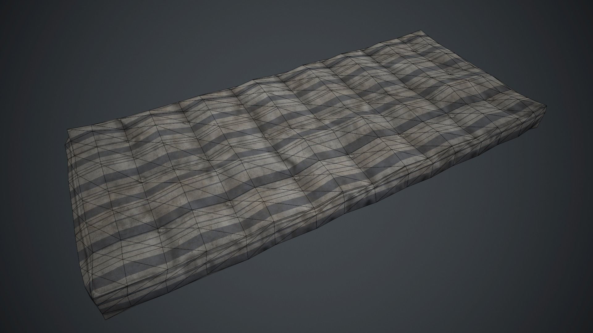 Old USSR Mattress PBR Game Ready Low-poly 3D model_14