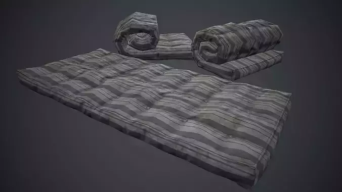 Old USSR Mattress PBR Game Ready Low-poly 3D model
