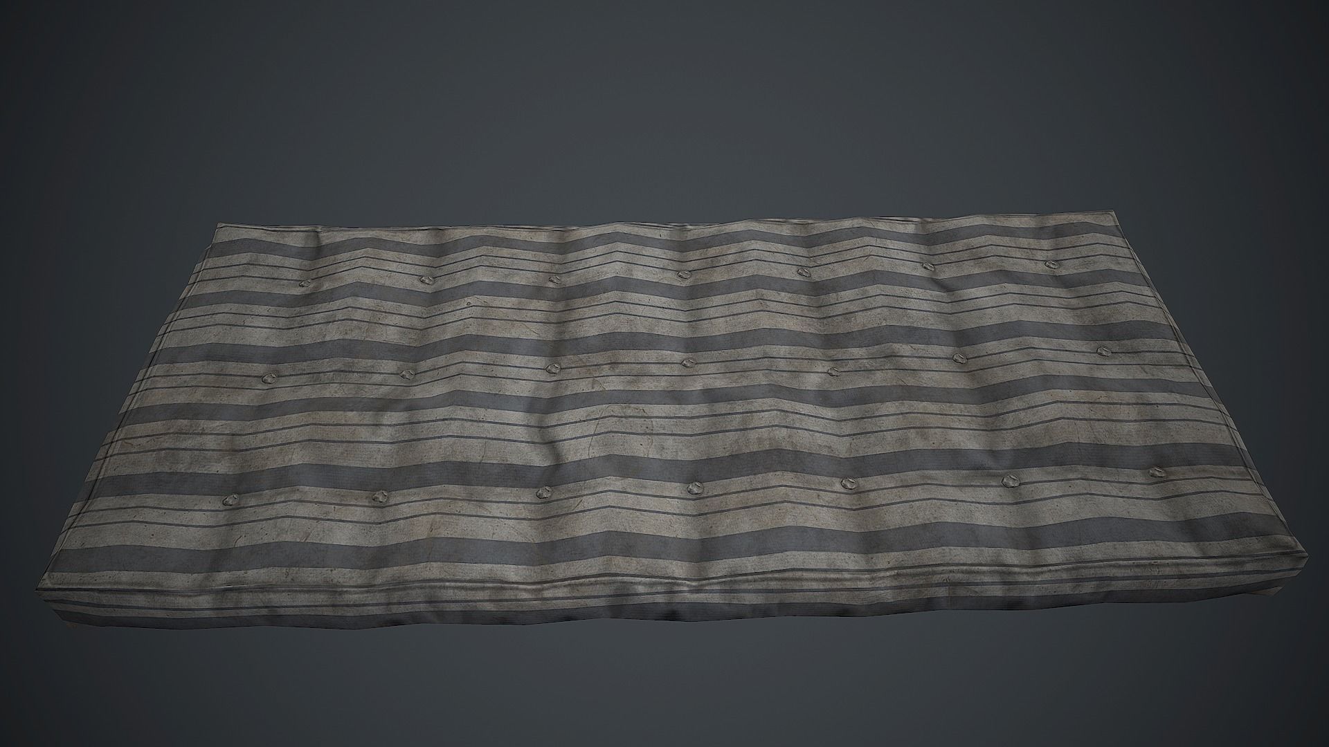 Old USSR Mattress PBR Game Ready Low-poly 3D model_9