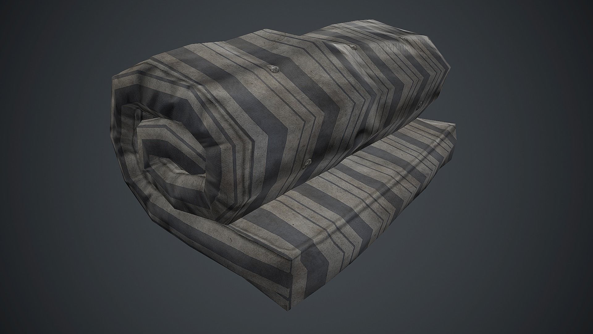 Old USSR Mattress PBR Game Ready Low-poly 3D model_11
