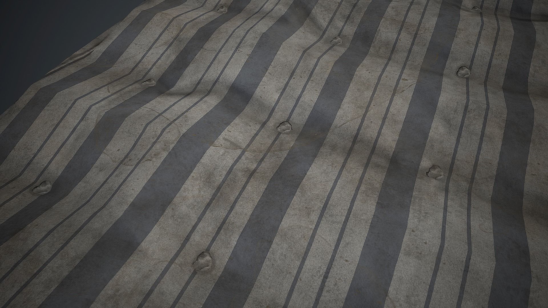 Old USSR Mattress PBR Game Ready Low-poly 3D model_12