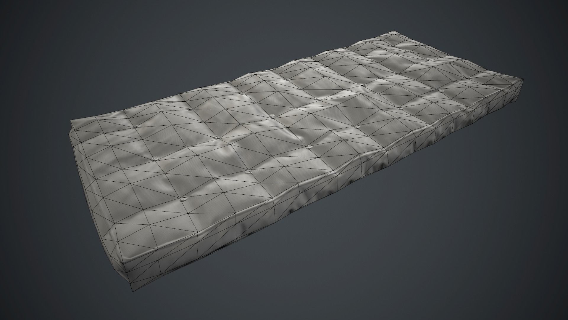 Old USSR Mattress PBR Game Ready Low-poly 3D model_15