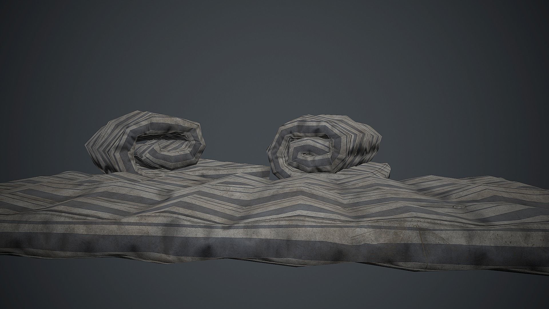 Old USSR Mattress PBR Game Ready Low-poly 3D model_5