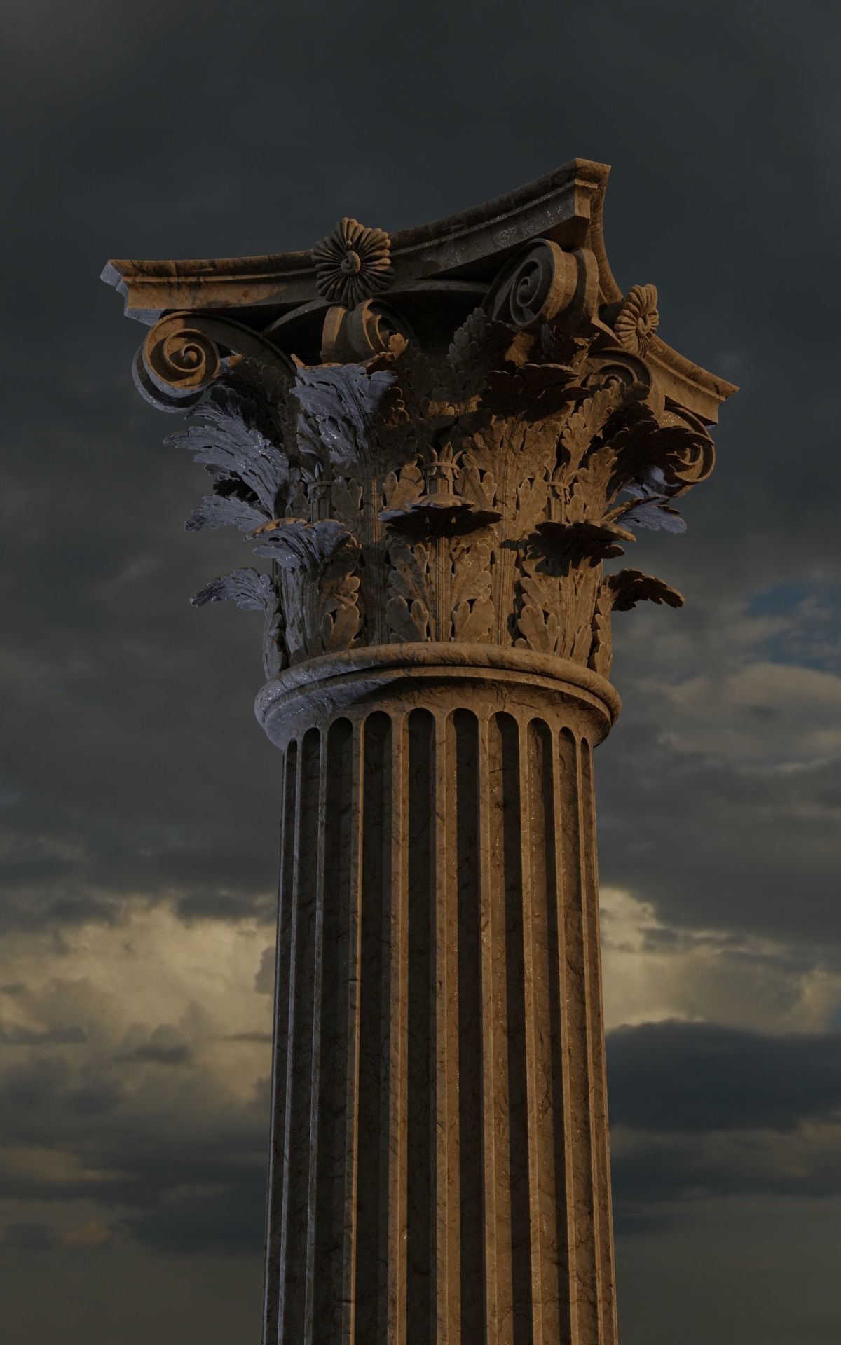 Corinthian order - COLUMN 3D model_1