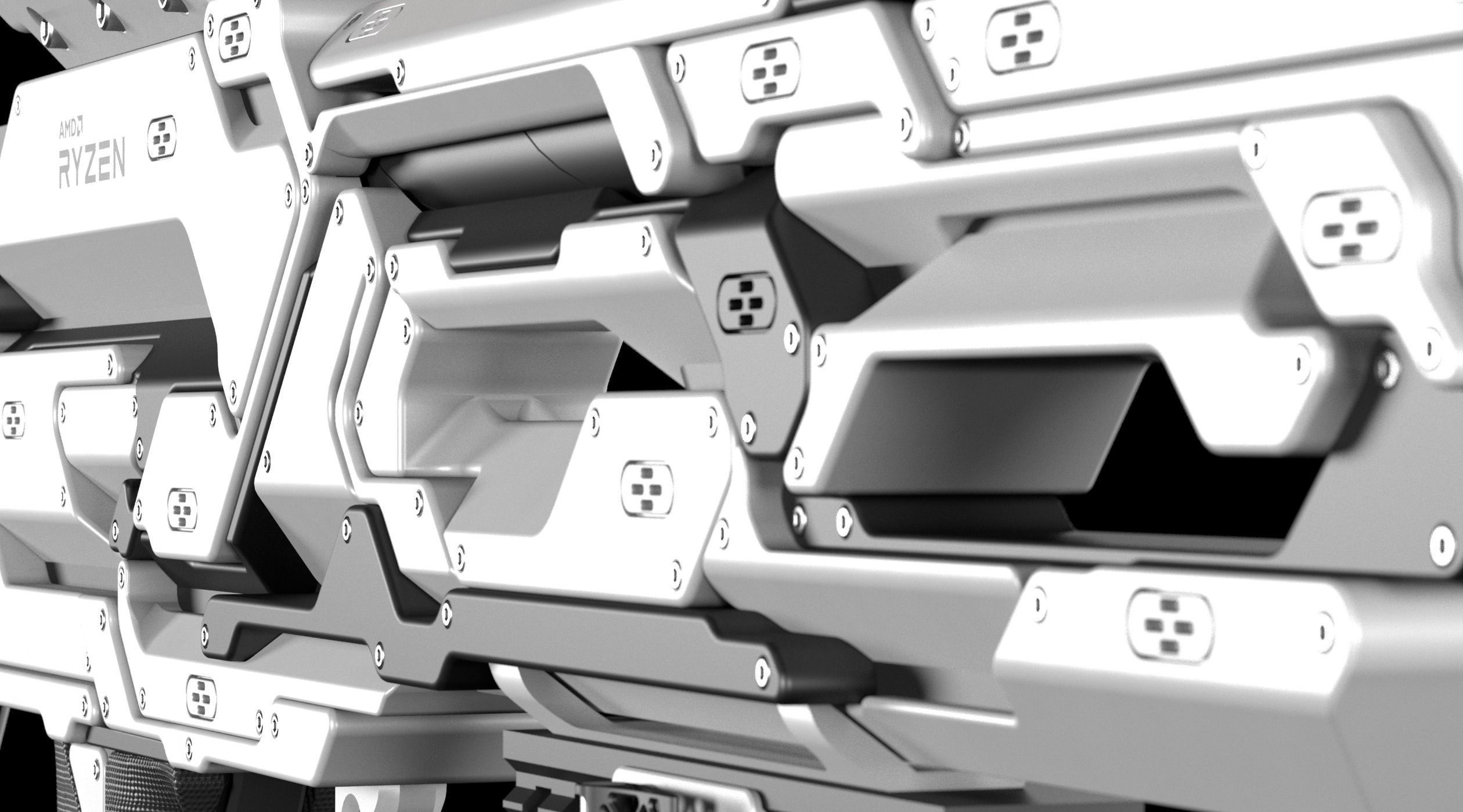 Sci-fi concept Rifle Free 3D model_2