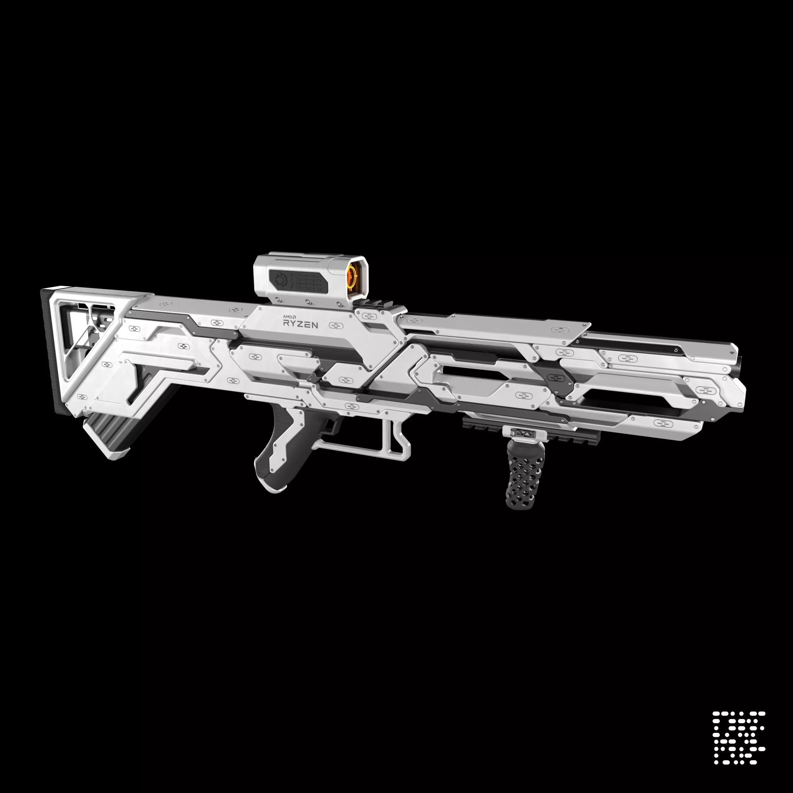 Sci-fi concept Rifle Free 3D model_0
