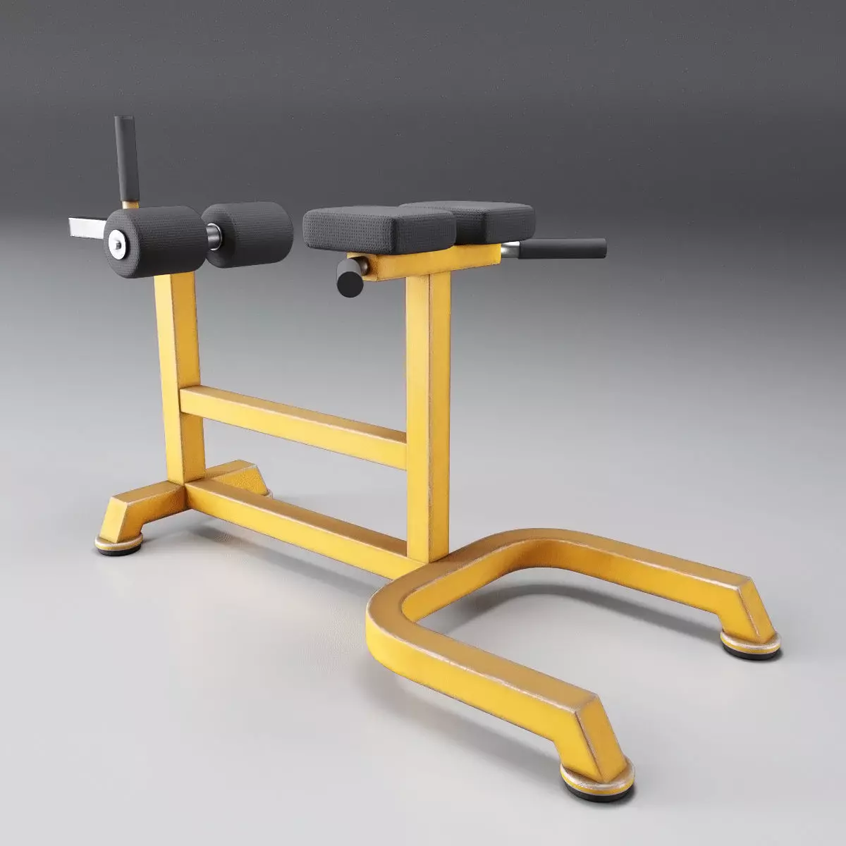 Hyperextension biceps curl machine Low-poly 3D model_0